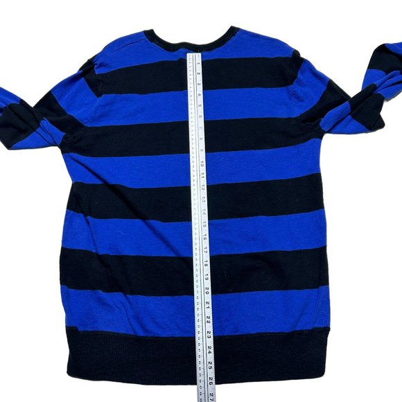 American Eagle Sweater Mens Large V Neck Colorblock Blue Black Long Sleeve - Picture 6 of 8